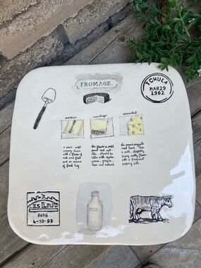 Rae Dunn Ceramic Cheese Serving Platter {NWT}